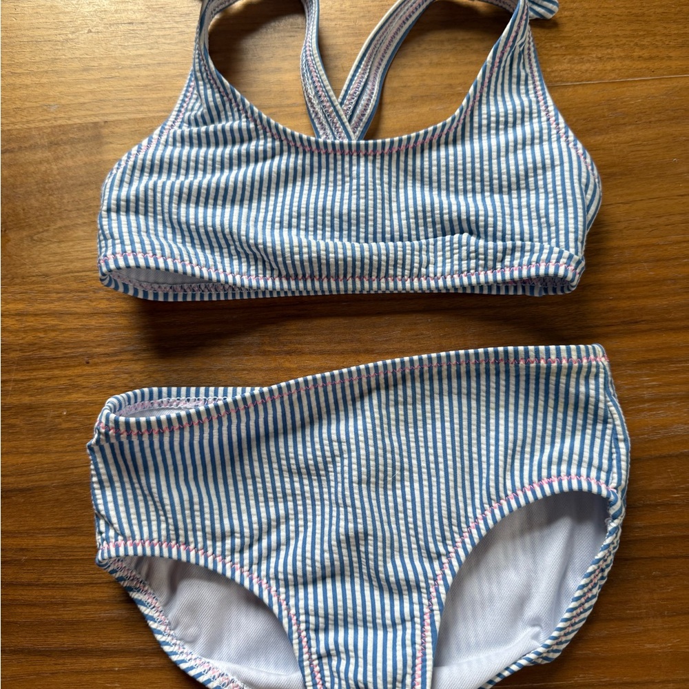Lands' End Seersucker Girks’ Bikini